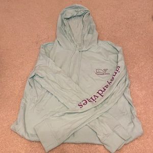 Women’s Light Blue Vineyard Vines Lightweight Hoodie